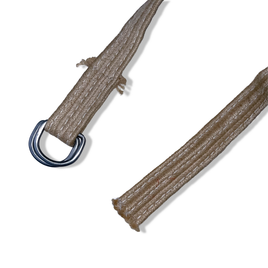 Vintage cream women's elastic military belt