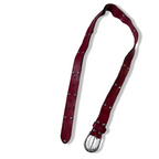 Vintage Red calfskin leather belt with studs