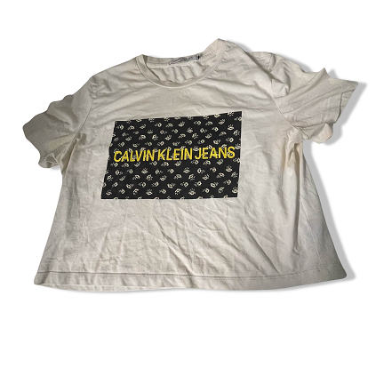 Vintage Women's Calvin Klein jeans graphics large white tees