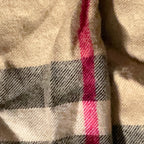 Vintage cream checkered wool scarf