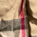 Vintage cream checkered wool scarf