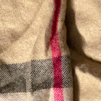 Vintage cream checkered wool scarf