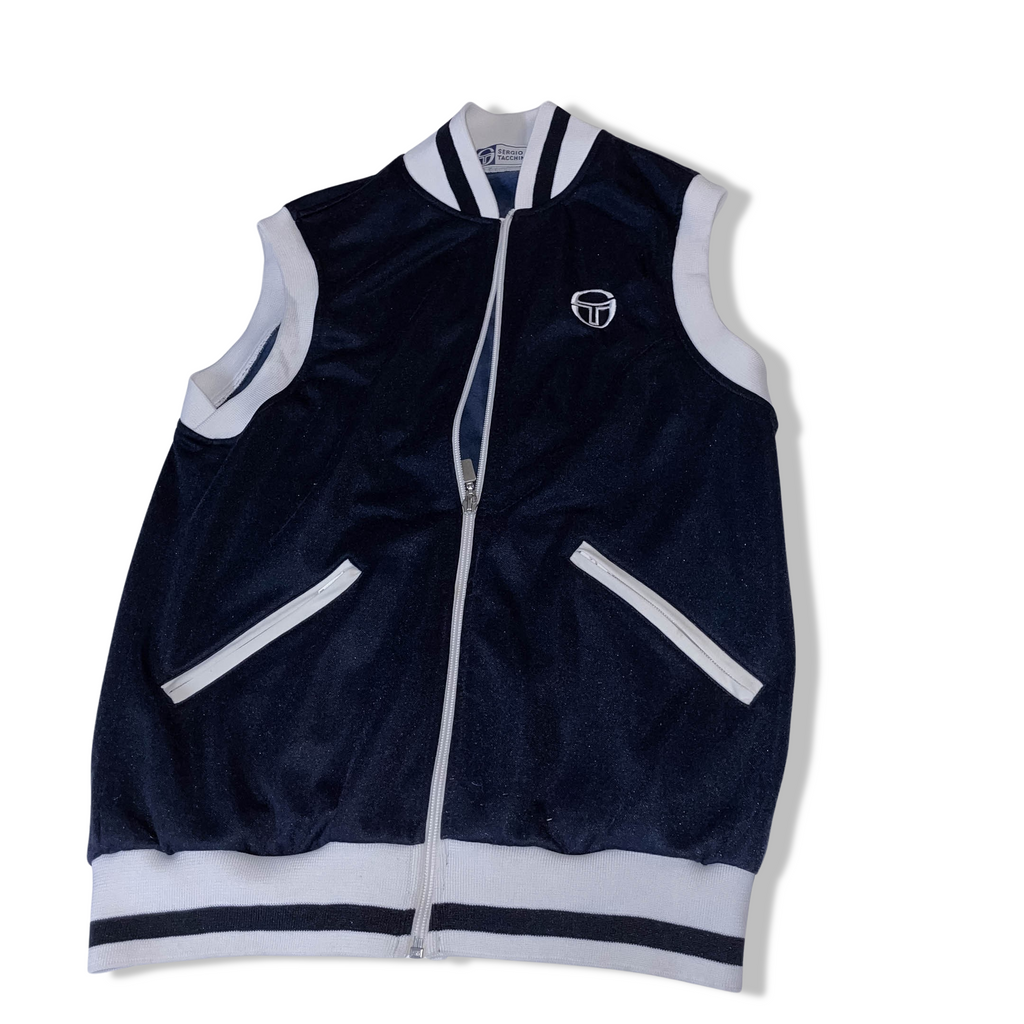 Vintage Sergio Tacchini navy sleeveless full zip unisex Italia jacket | M | 3638