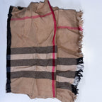 Vintage cream checkered wool scarf