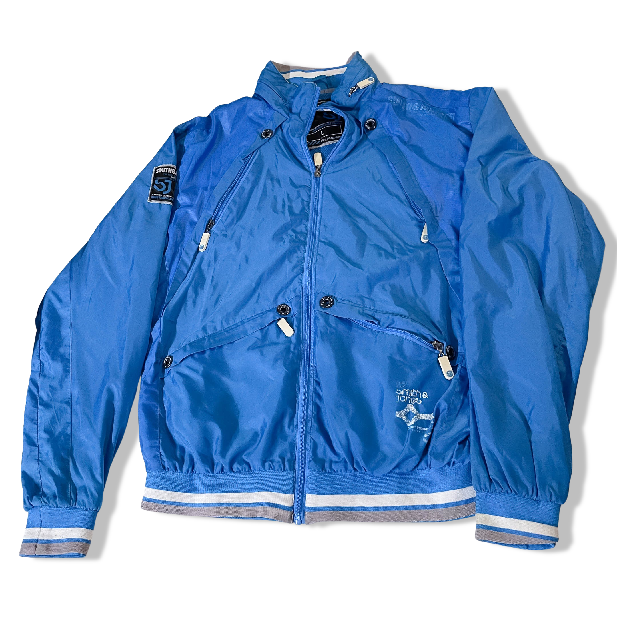 Vintage Smith & Jones Blue Windbreaker Men's Medium Full Zip Jacket