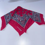 Vintage Red Bandanna with Roses print