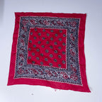 Vintage Red Bandanna with Roses print