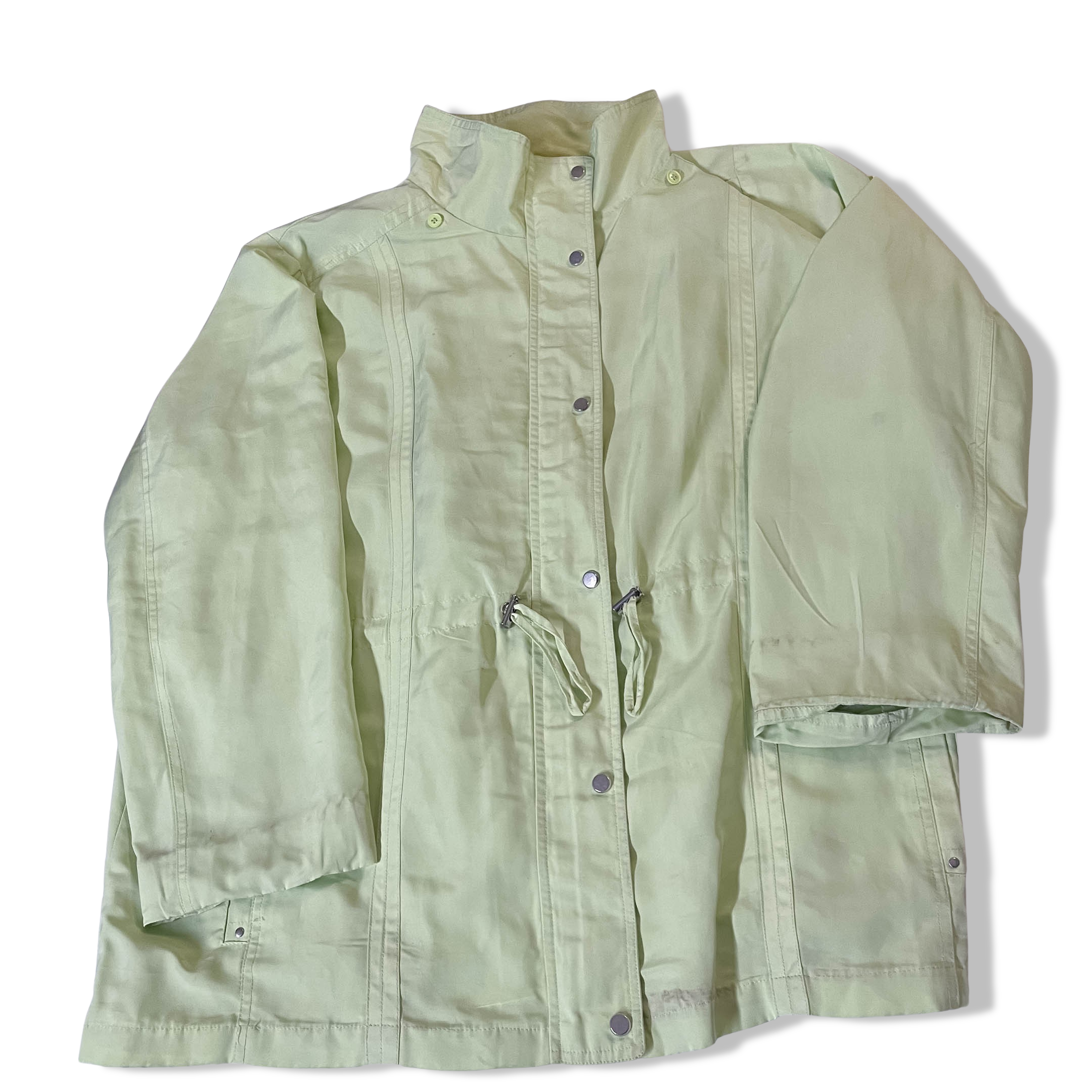 Vintage Mystify Women's Mint Green Waterproof High Neck Jacket in XL