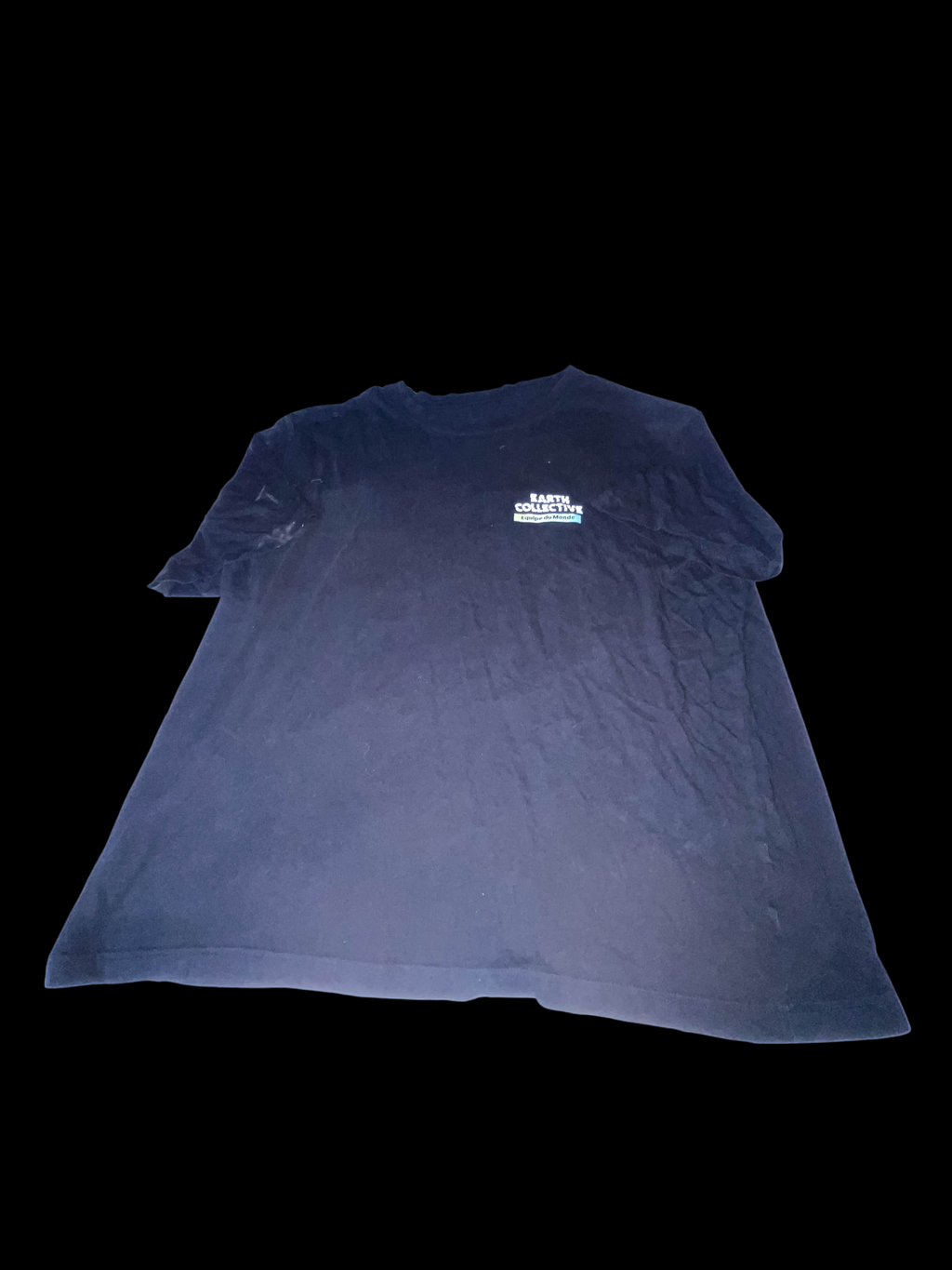 Vintage Earth Collective logo print mens black tees XL