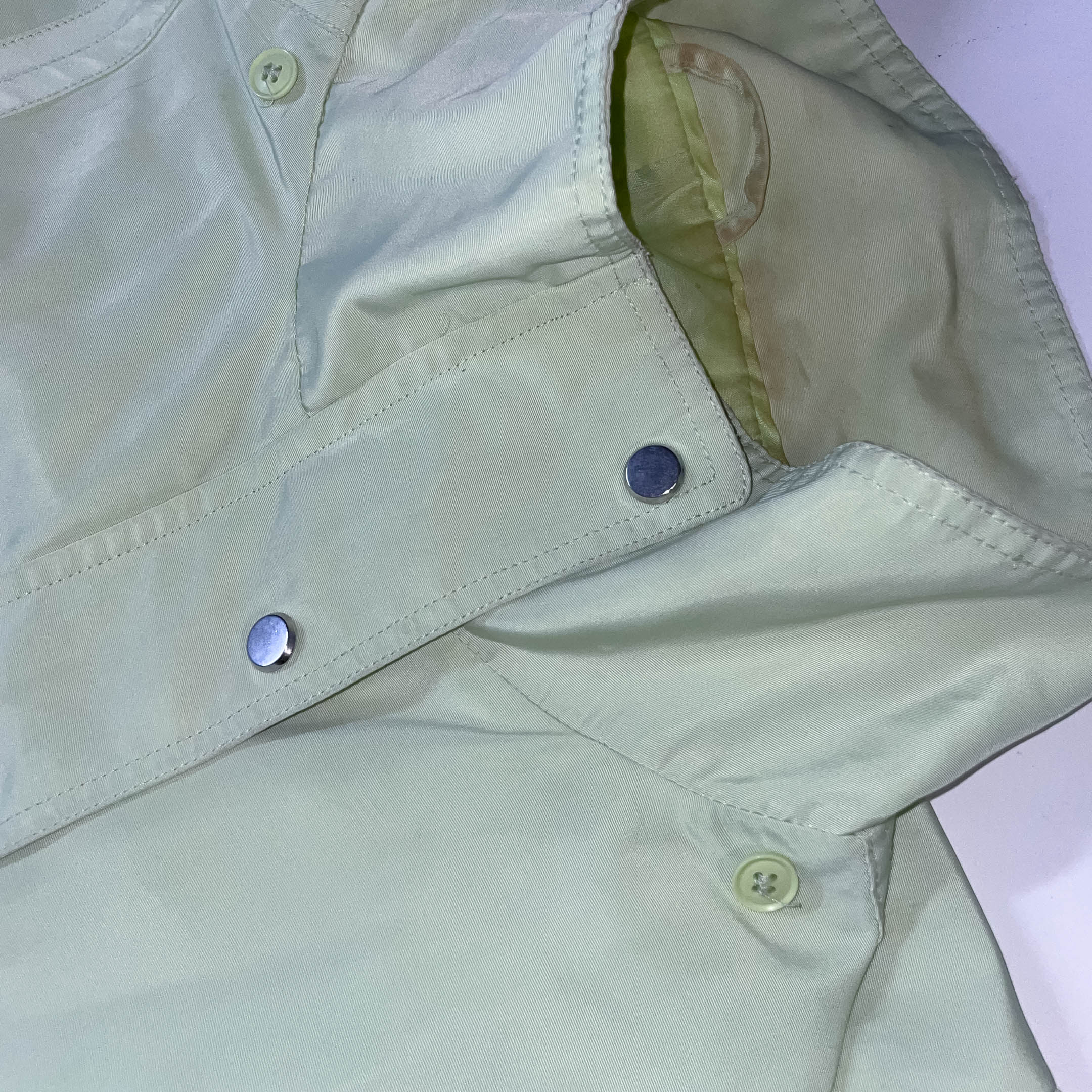 Vintage Mystify Women's Mint Green Waterproof High Neck Jacket in XL