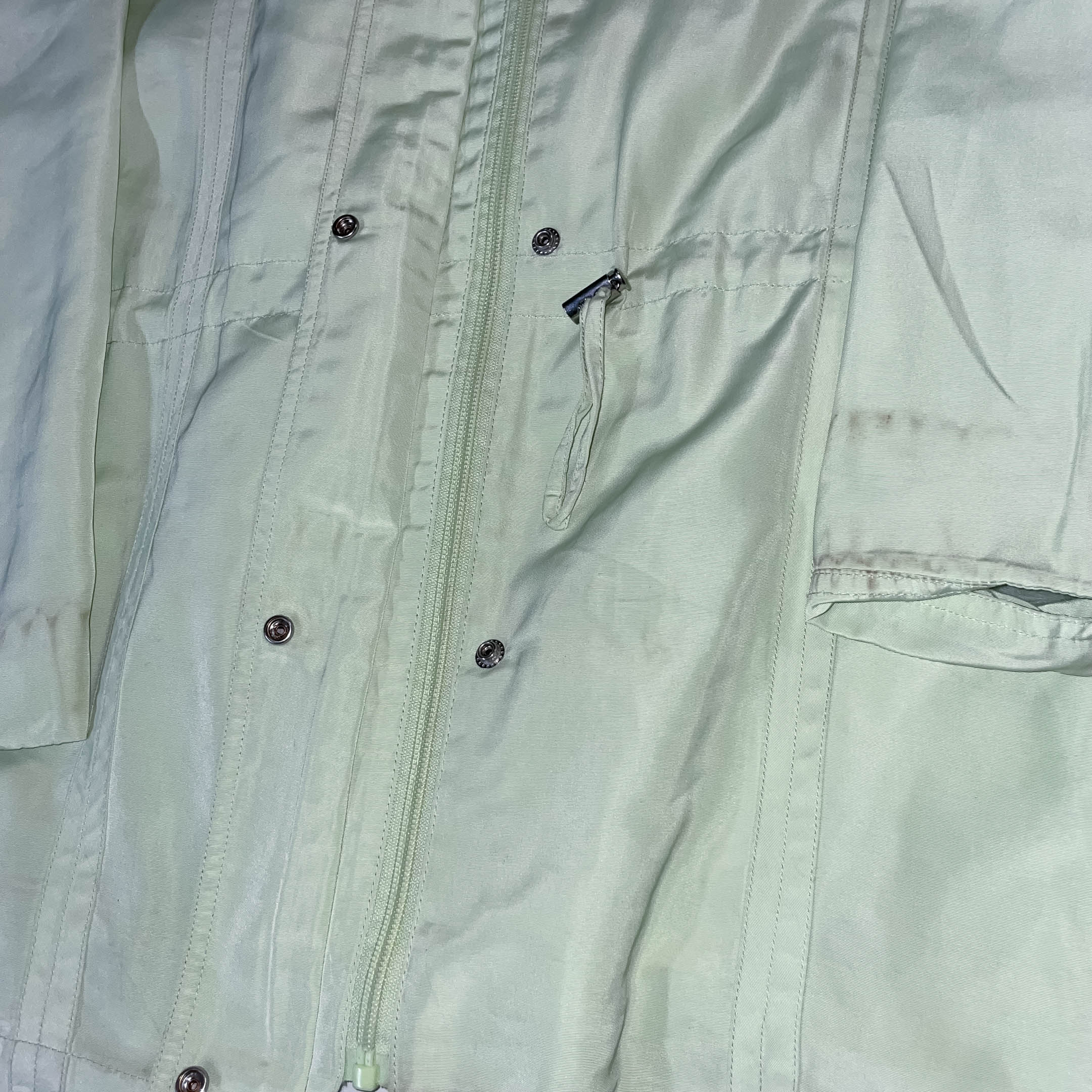 Vintage Mystify Women's Mint Green Waterproof High Neck Jacket in XL