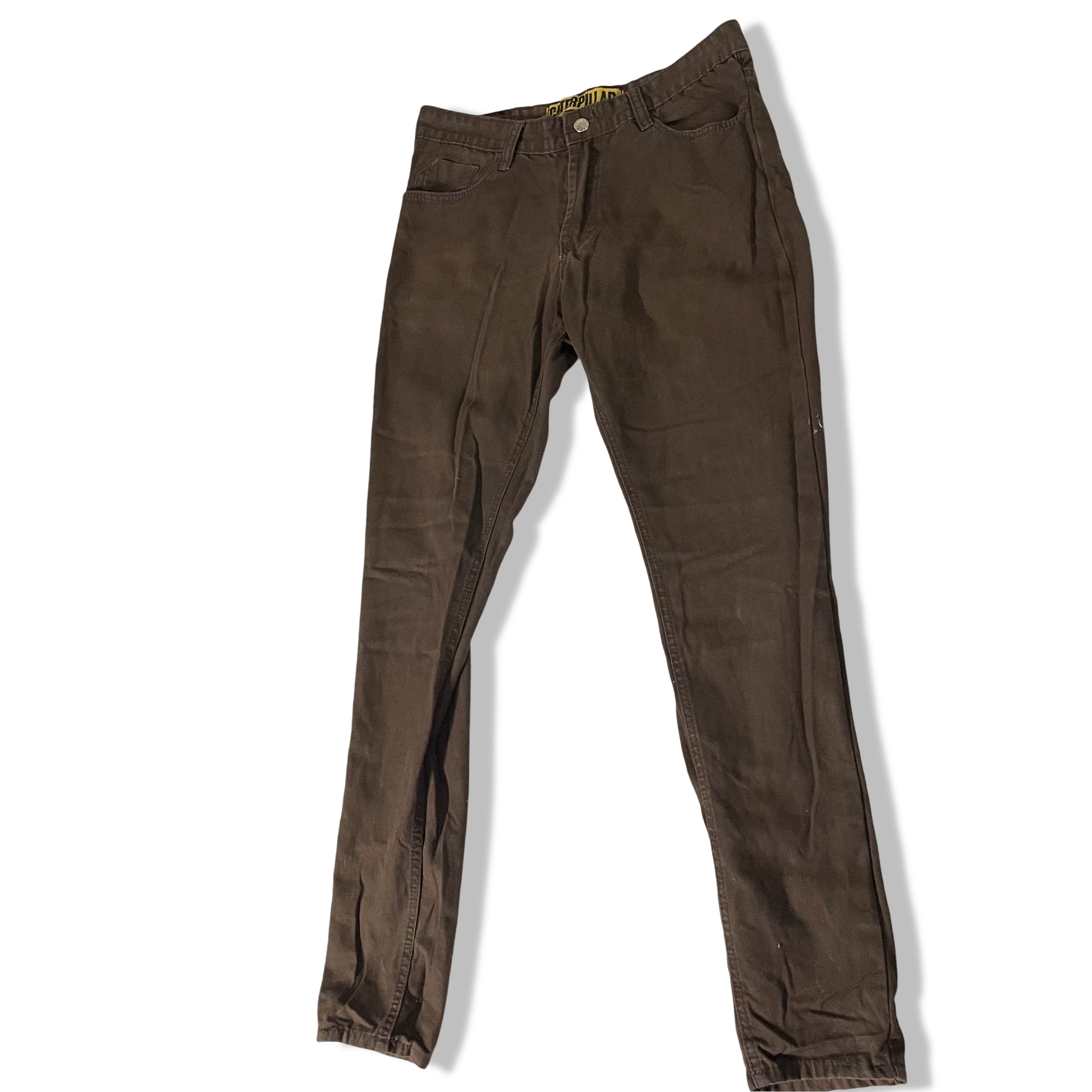 Vintage men's brown Caterpillar straight leg chinos trouser in L |SKU 3672