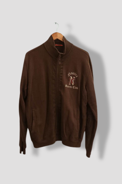 Vintage Nautica sport club brown full zip up mens large jacket