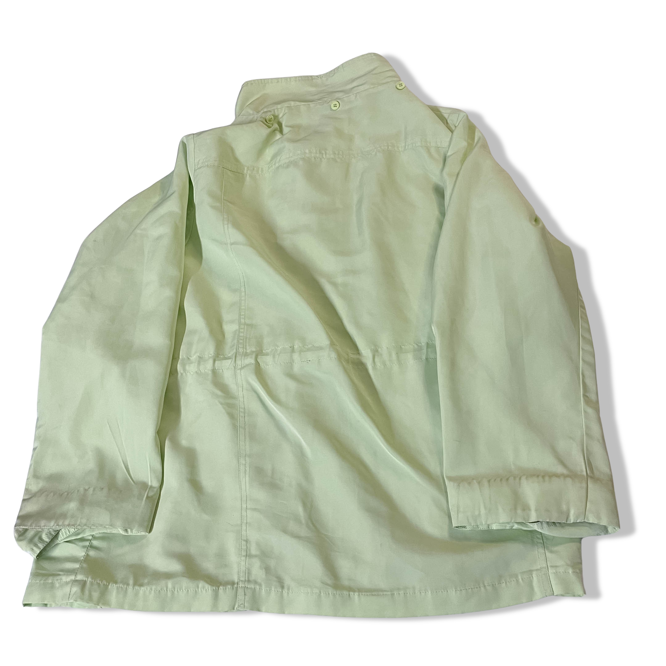 Vintage Mystify Women's Mint Green Waterproof High Neck Jacket in XL