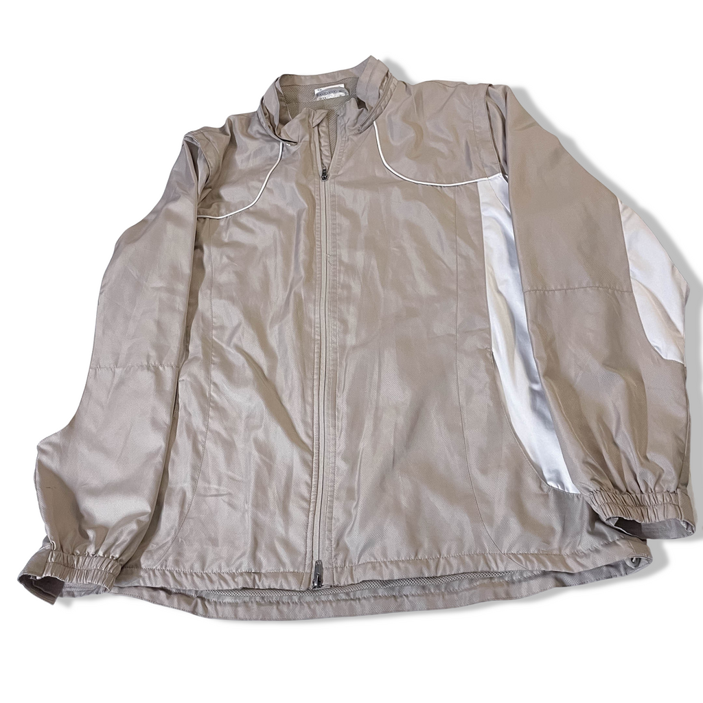 Vintage 4 Sports Cream Windbreaker Full Zip Track Top in XL
