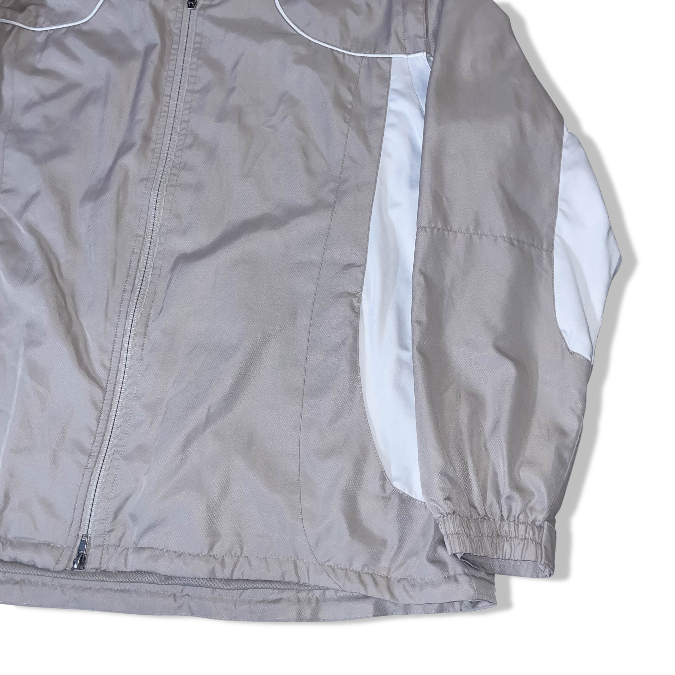 Vintage 4 Sports Cream Windbreaker Full Zip Track Top in XL