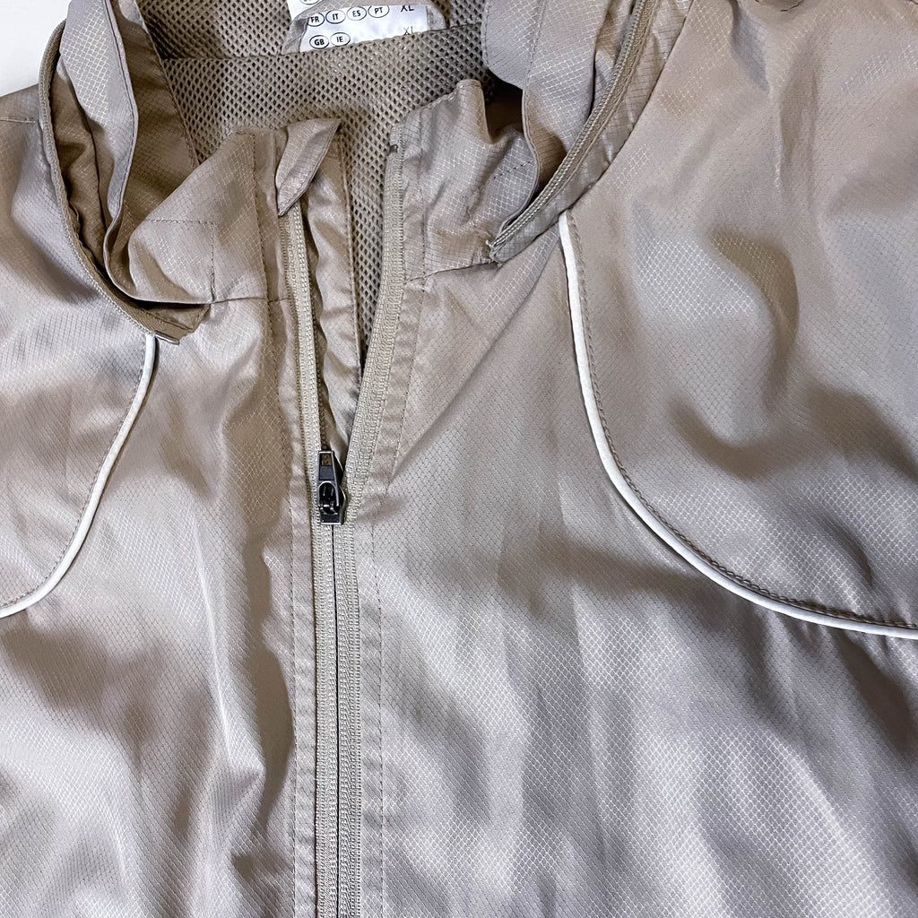 Vintage 4 Sports Cream Windbreaker Full Zip Track Top in XL