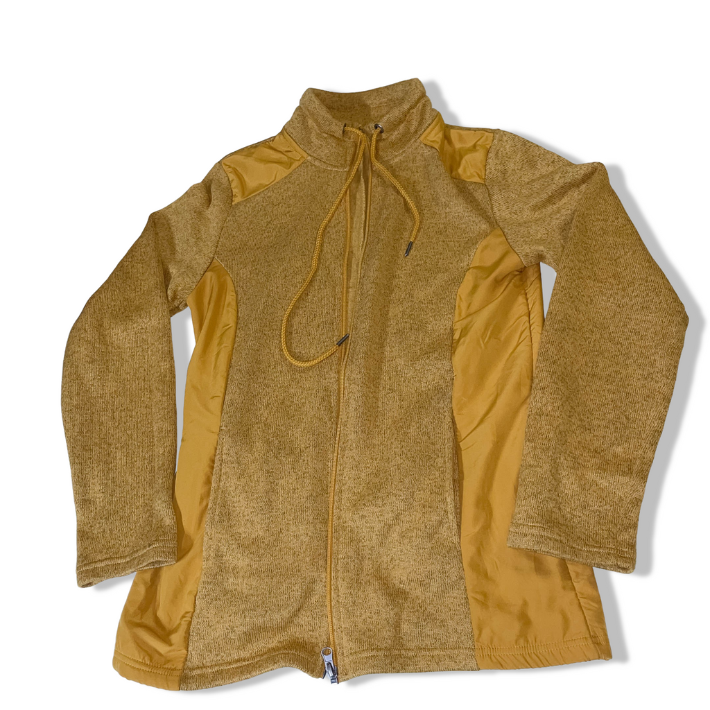 Vintage womens mustard yellow full zip icebreaker high neck jacket in M