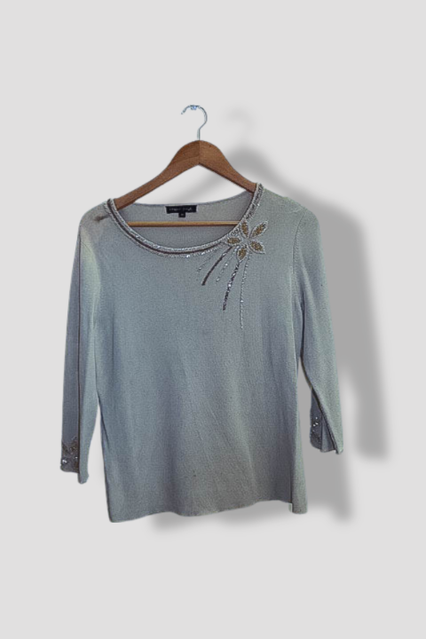 Vintage Frank Saul women cream medium blouse