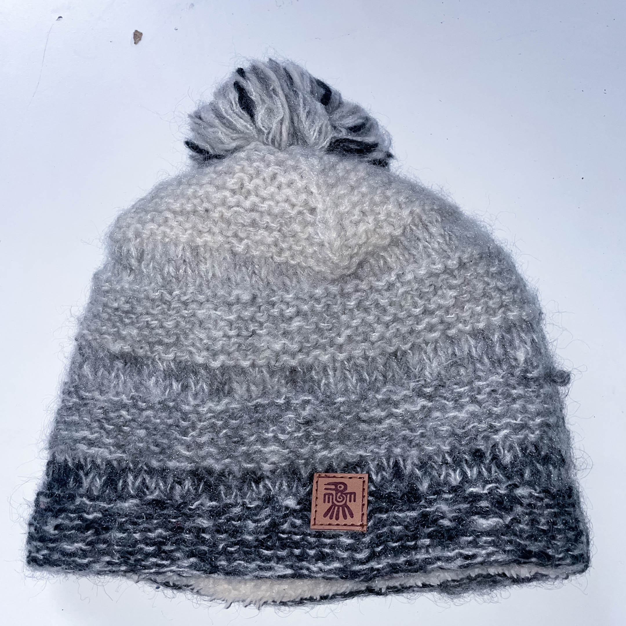Vintage grey pachamama wool beanie cap
