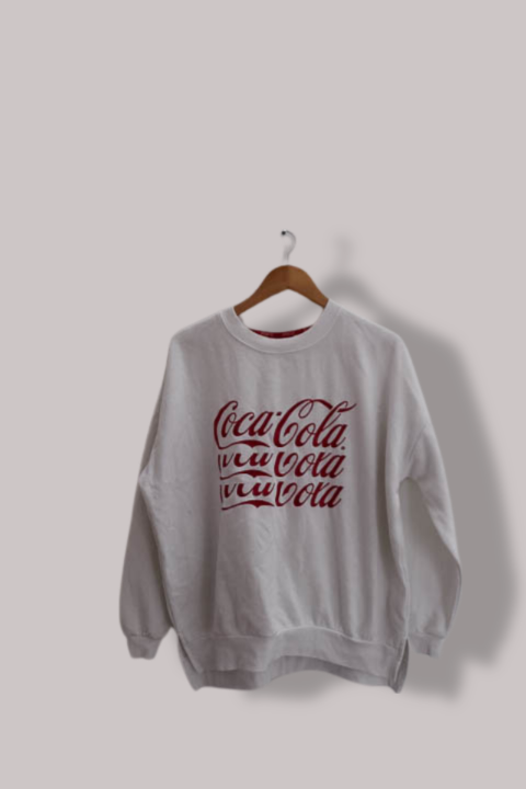 Vintage Coca Cola Classic Carbonated Soft Drink White medium Swearshirt Pullover Product Description