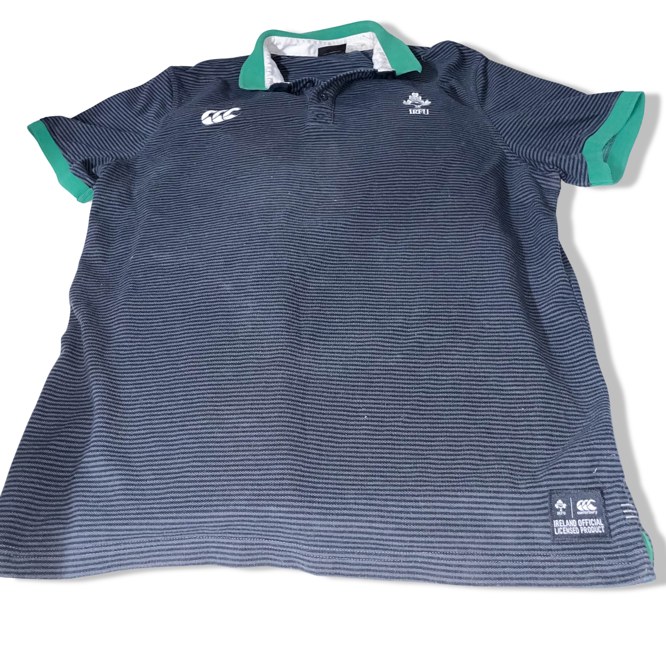 Vintage Navy Canterbury Ireland FC Rugby football polo shirt XL