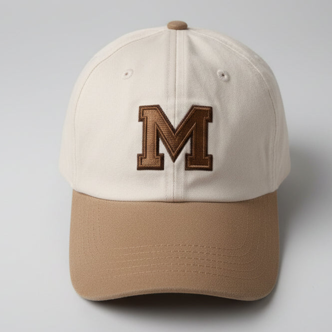 Vintage-Style Embroidered 'M' Baseball Cap SKU 7311