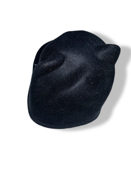 Vintage women's wool fendora black hat|SKU 4890