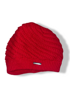 Vintage women's F-Mars red crochet knit beanie cap| SKU 4892