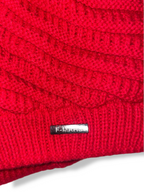 Vintage women's F-Mars red crochet knit beanie cap| SKU 4892