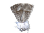 Vintage woman cream studded knitted beanie faux fur hat|SKU 4355