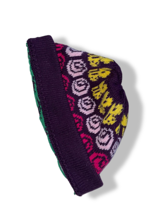 Vintage multi geometric beanie hat| SKU 4893