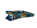 Vintage blue Calavo multi floral print silk tie| SKU 4356