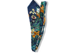 Vintage blue Calavo multi floral print silk tie| SKU 4356