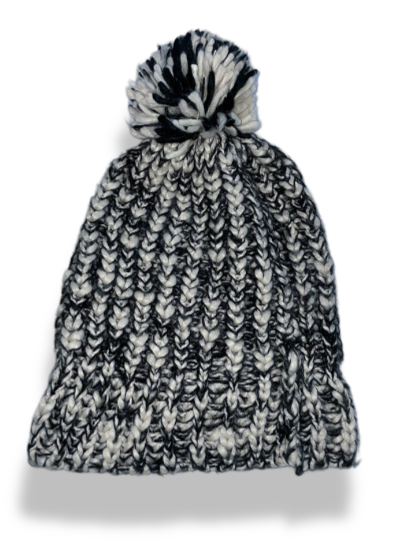 Vintage Black & white knitted beanie hat| SKU 4900