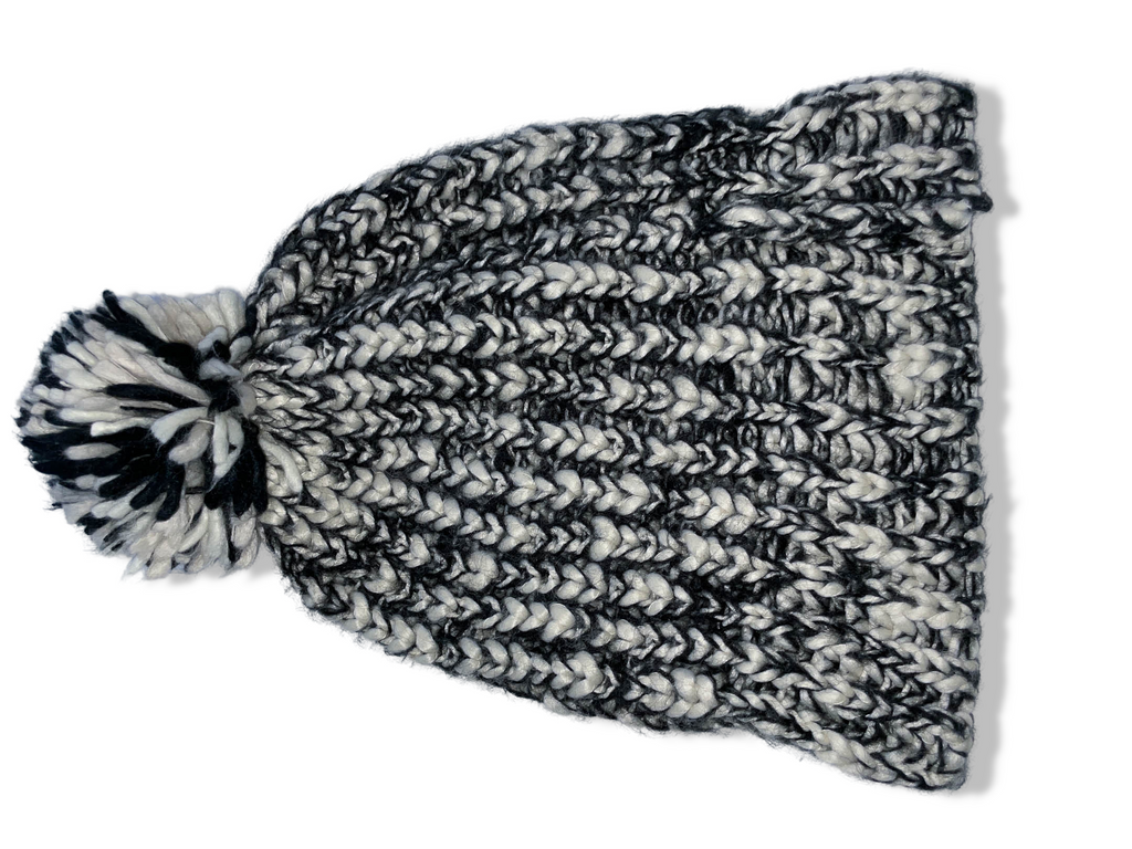 Vintage Black & white knitted beanie hat| SKU 4900