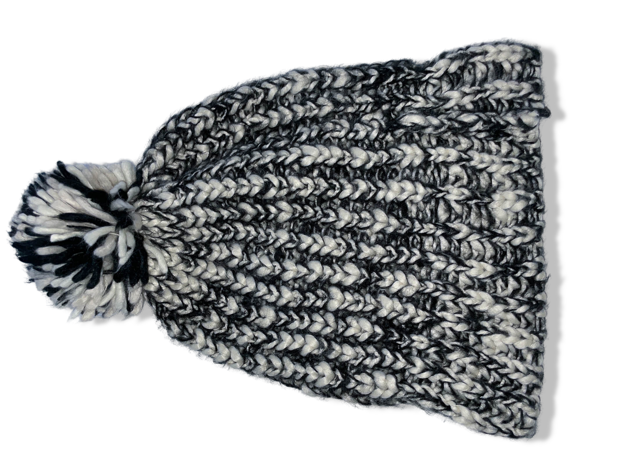 Vintage Black & white knitted beanie hat| SKU 4900