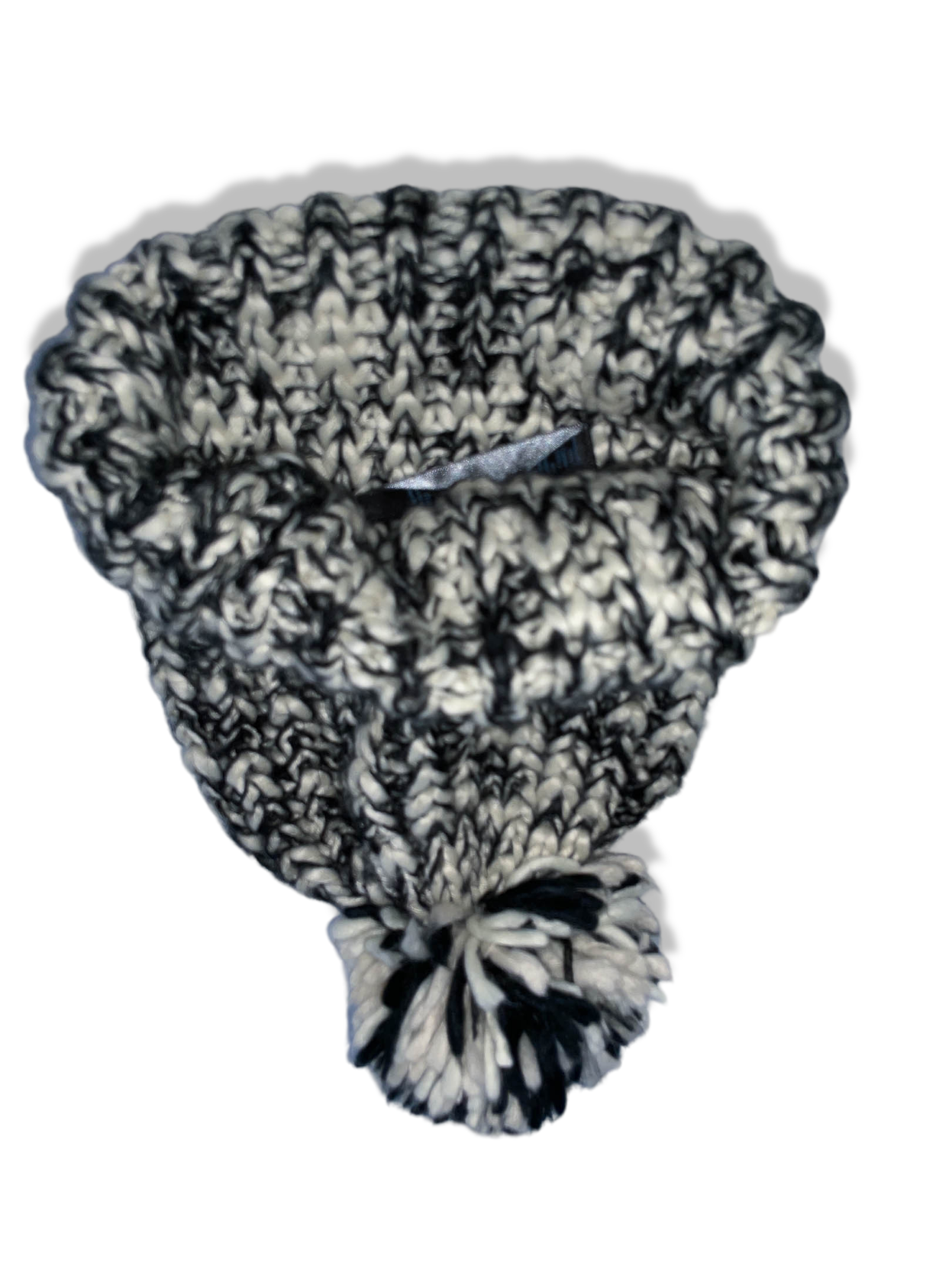 Vintage Black & white knitted beanie hat| SKU 4900