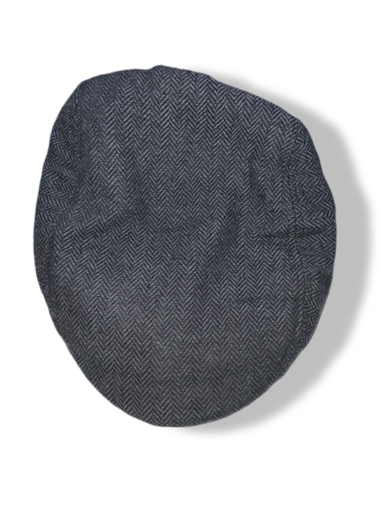 Vintage men's grey Herringbone newsboy cap| SKU 4901