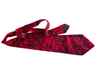 Vintage red rose print Robert Charles men's silk seida tie| SKU 4363