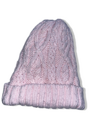 Vintage women's pink crochet knitted beanie hat| SKU 4903