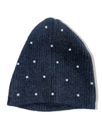 Vintage women's embellished polka dot black winter beanie hat| SKU 4905