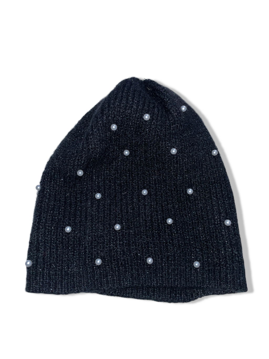 Vintage women's embellished polka dot black winter beanie hat| SKU 4905