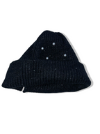 Vintage women's embellished polka dot black winter beanie hat| SKU 4905