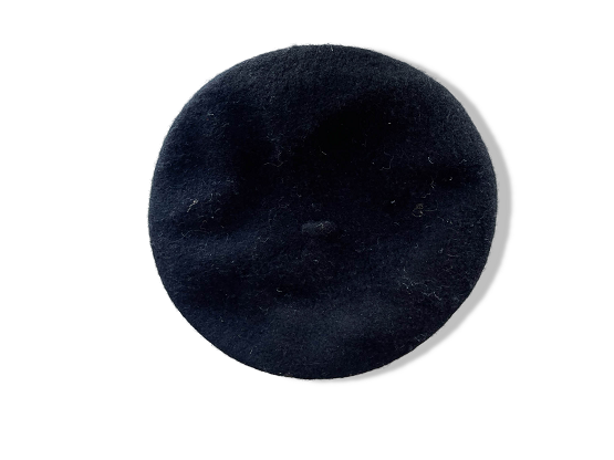 Vintage black beret cap| SKU 4339