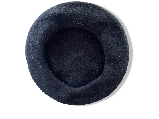 Vintage black beret cap| SKU 4339