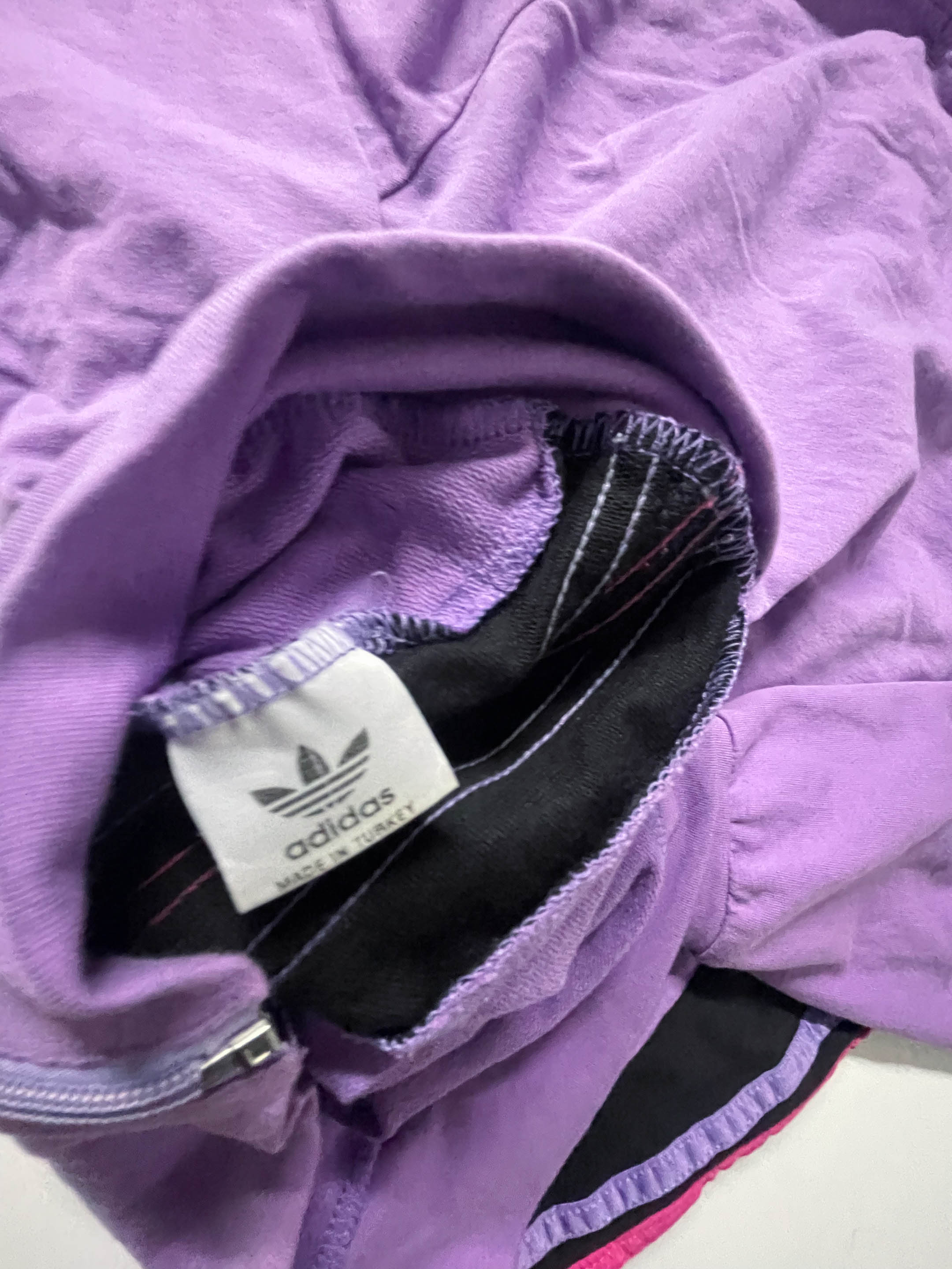 Vintage women's purple Adidas full zip high neck track top in M|L26 W17|SKU 3913