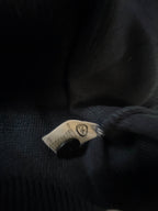 Vintage Golf Style men's blue chunky knitted button up V-neck Cardigan in L|L28W25|SKU 3924