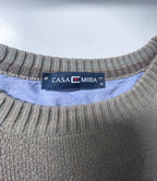 Vintage Men's Casamoda brown crew neck sweatshirt in XL|L28 W25|SKU 3926