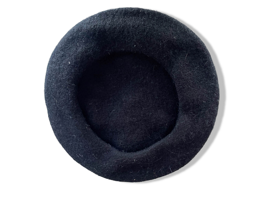Vintage black beret cap| SKU 4339